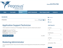 Tablet Screenshot of pegasushealth.careercentre.net.nz